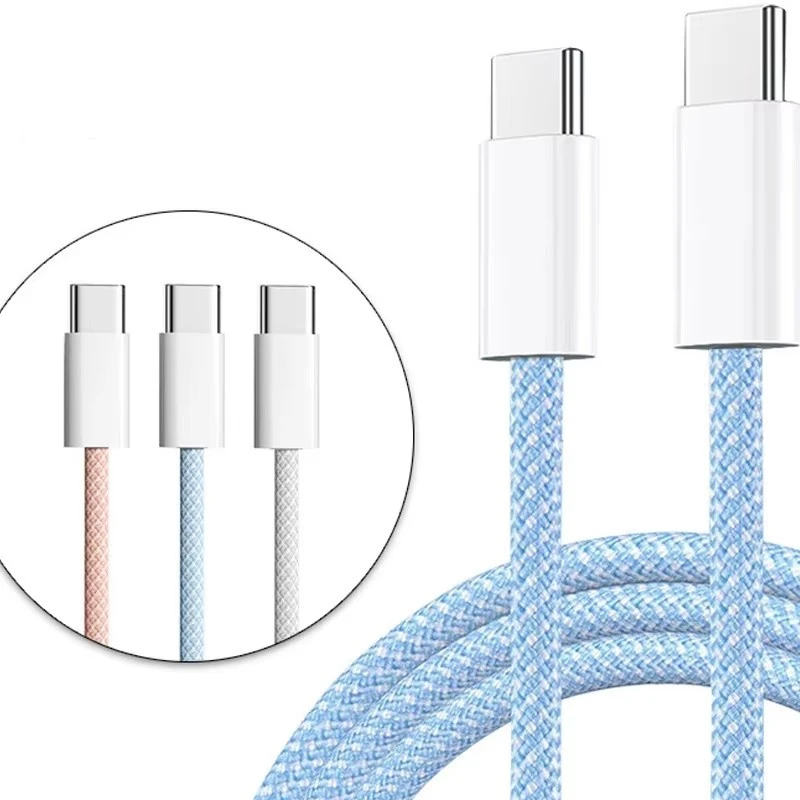 1m 3FT Nylon Braided 20W Charger Adapter Cables for Apple iPhone 15 16 17 PRO Max Pd USB-C Type C to Type C Charging Data Cable with Packing Box Paper Package
