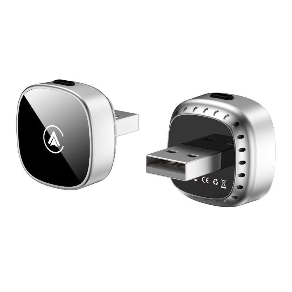 2-in-1 Wireless Carplay Android Auto Adapter Plug and Play USB Dongle with One-Touch Switching