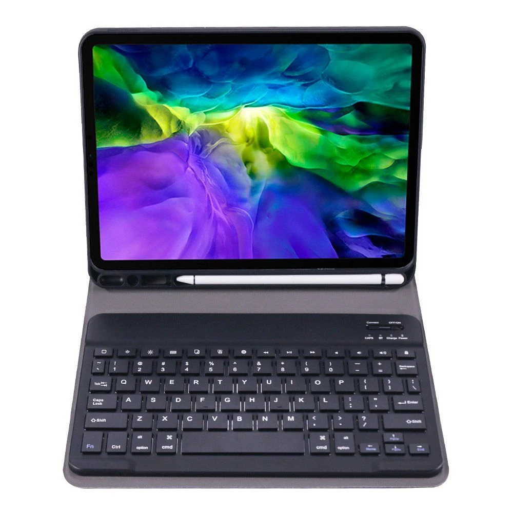 2021 Factory Wholesale A098BS Magic New Hot Selling Aluminumbacklit Wireless Bluetooth 360 Rotating PU Detachable Leather Keyboard Tablet Case for iPad PRO 10