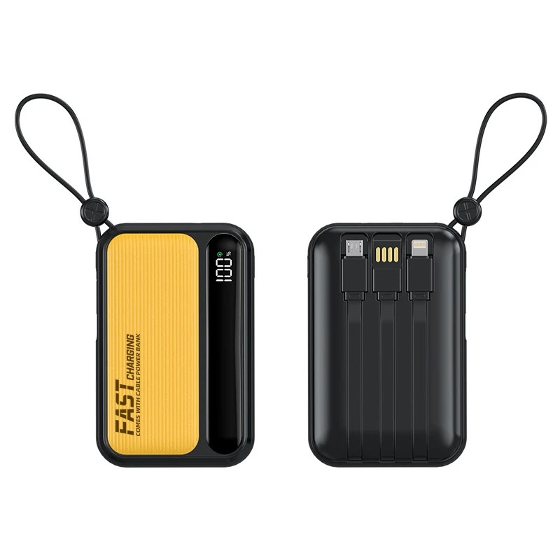 2024 Built-in Cables 10000mAh Slim Power Bank