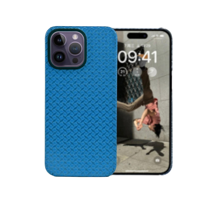 2024 Customized Blue Color Cell Phone Accessories Aramid Carbon Fiber Phone Case for iPhone 16 PRO