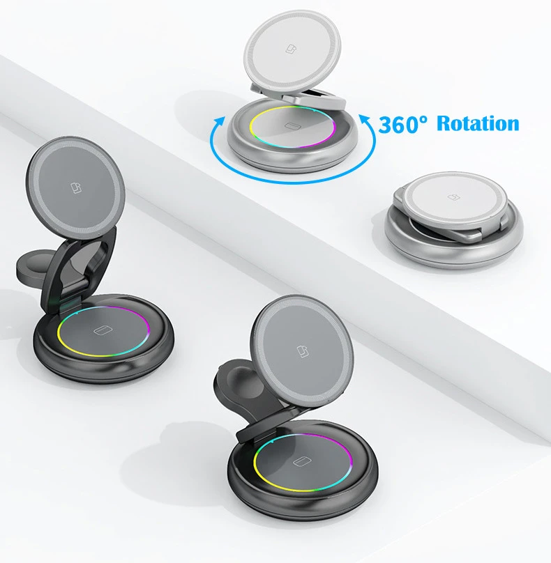 2026 Amazon Hot Sale 3-in-1 15W Fast Wireless Charger for iPhone