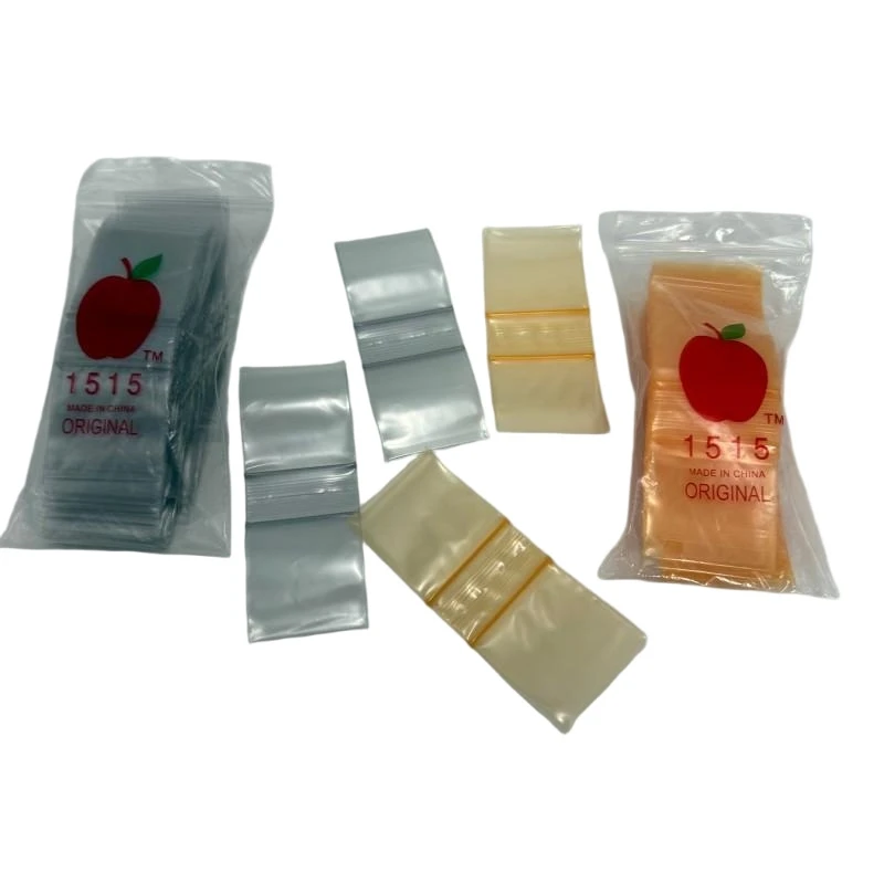 2mil 1515 Transparent Mini Ziplock Bags with Apple Brand