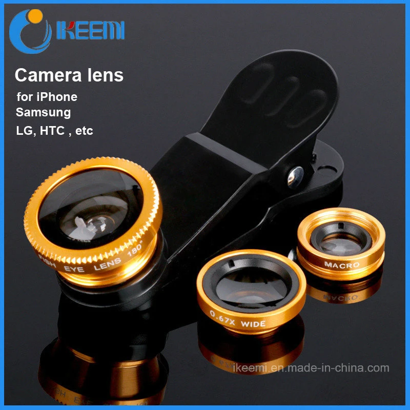 3 in 1 Lens Universal Clip Camera Lens Fish Eye, Wide Angle, Macro for iPhone 4/5/6/6 Plus
