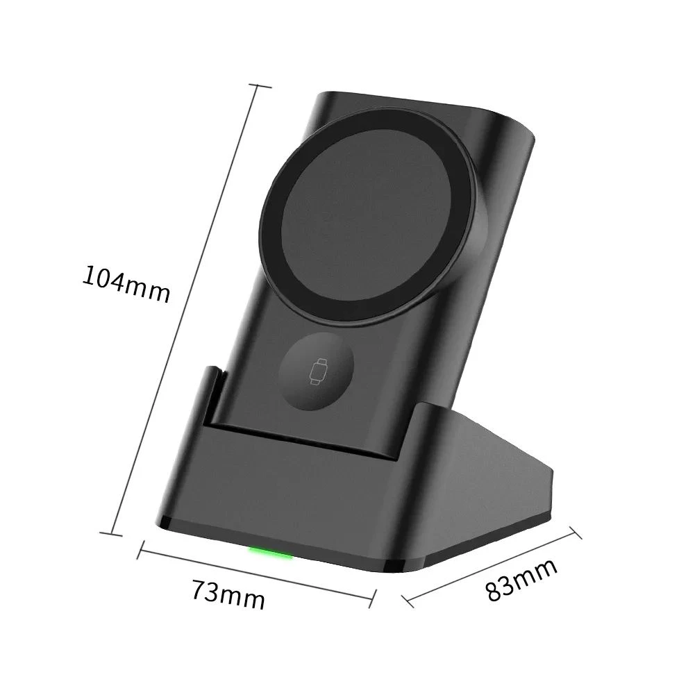 3 in 1 Wireless Magnetic Power Bank with Type C Charger Cable Detachable Desk Mobile Power Stand 5200mAh for iPhone/Apple Watch