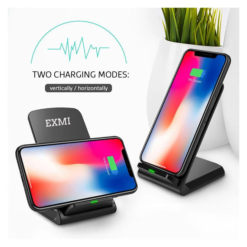 30W Desk Vertical Wireless Charger Station with Heat Dissipation Office Supply Promotion Gift LED Light Phone Holder Fast Wireless Charger