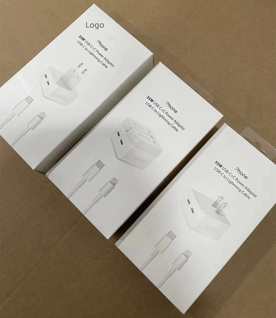 35W Cell Phone Charger Dual Ports Charger Fast Charging Adapter for iPad Notebook for iPhone Mobile Charger Power Adapter USB-C+C to Lightning Cable