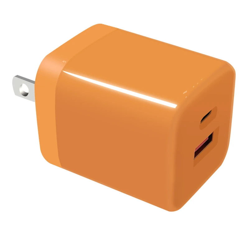 35W Pd Dual-Port GaN USB Charger in Orange-Ice-Cube a+C Design