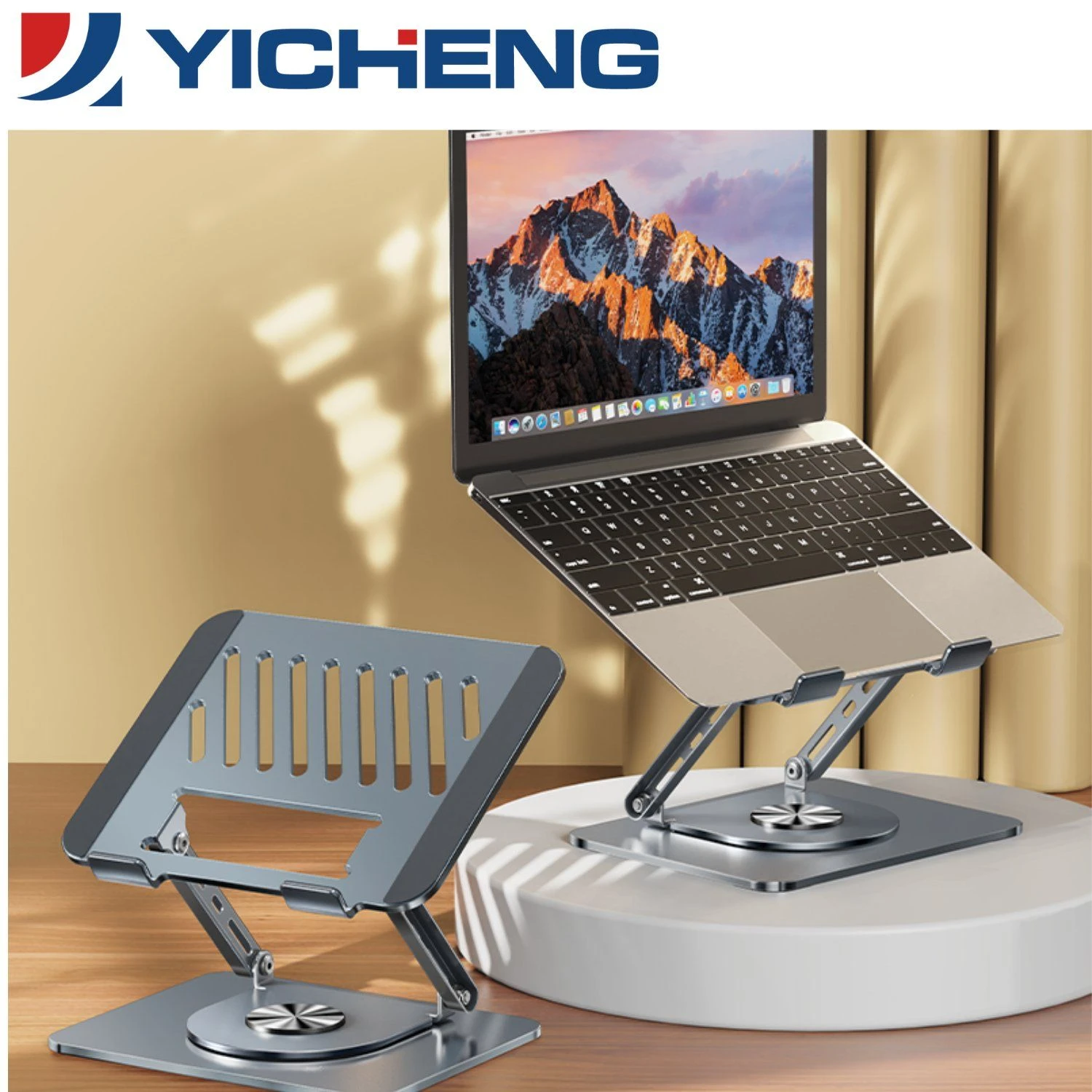360 Degree Rotating Foldable Metal Stand iPad & Portable Phones Stand for Desktop Laptop Tablet PC