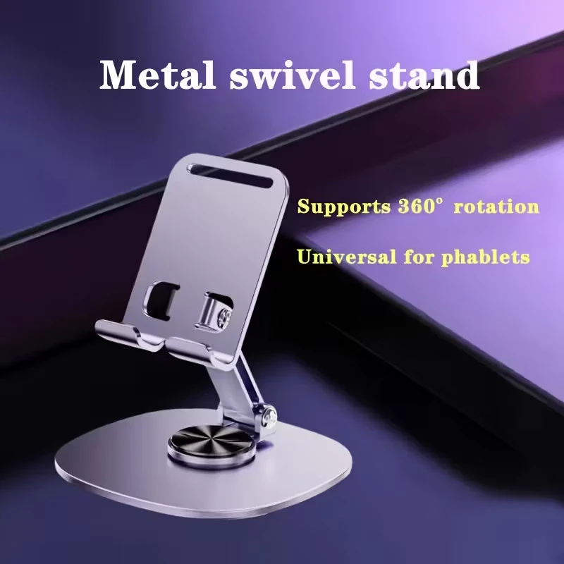 360°Swivel Metal Desk Tabletop Phone iPad Tablet Stand Holder Foldable Adjust