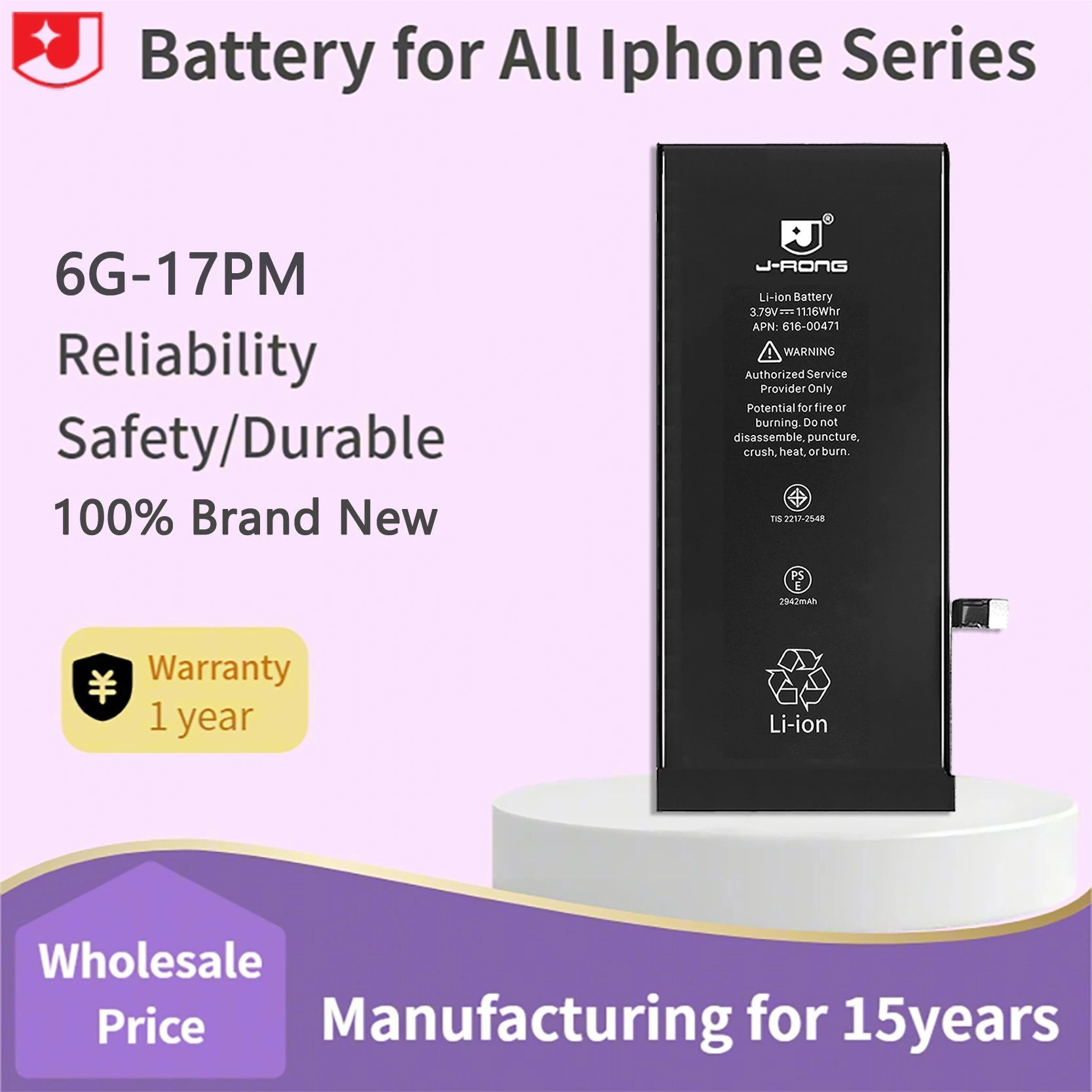 3690mAh High Capacity Phone Battery for iPhone Xr Xs X Xsmax All Models Battery with Ti BMS Brand Professional Protection Board High Quality