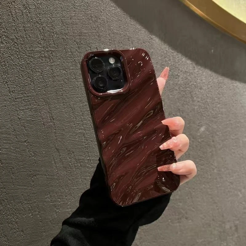 3D Water Ripple Wave Case Soft TPU Silicone Shockproof Anti Drop Anti Fingerprint for iPhone 11 12 13 14 15 16 17 PRO Max Plus