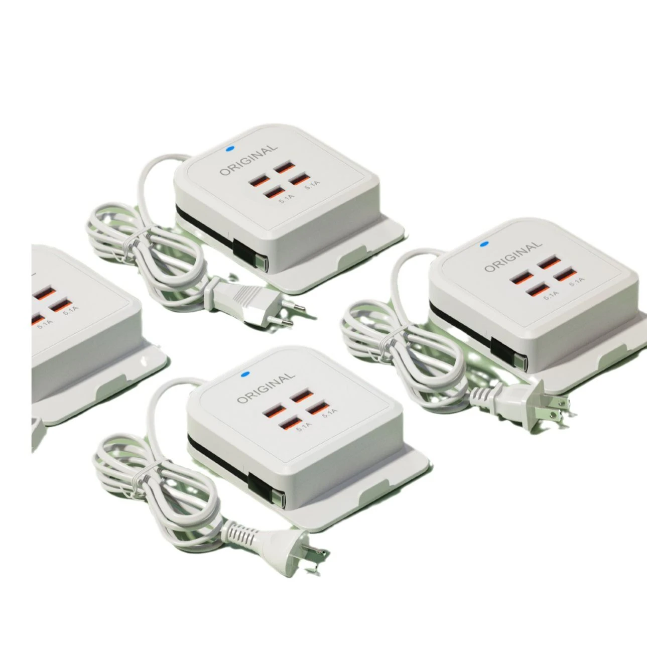 4USB Charger with Mobile Phone Holder Plug-in Multi Port Pd Fast Charging