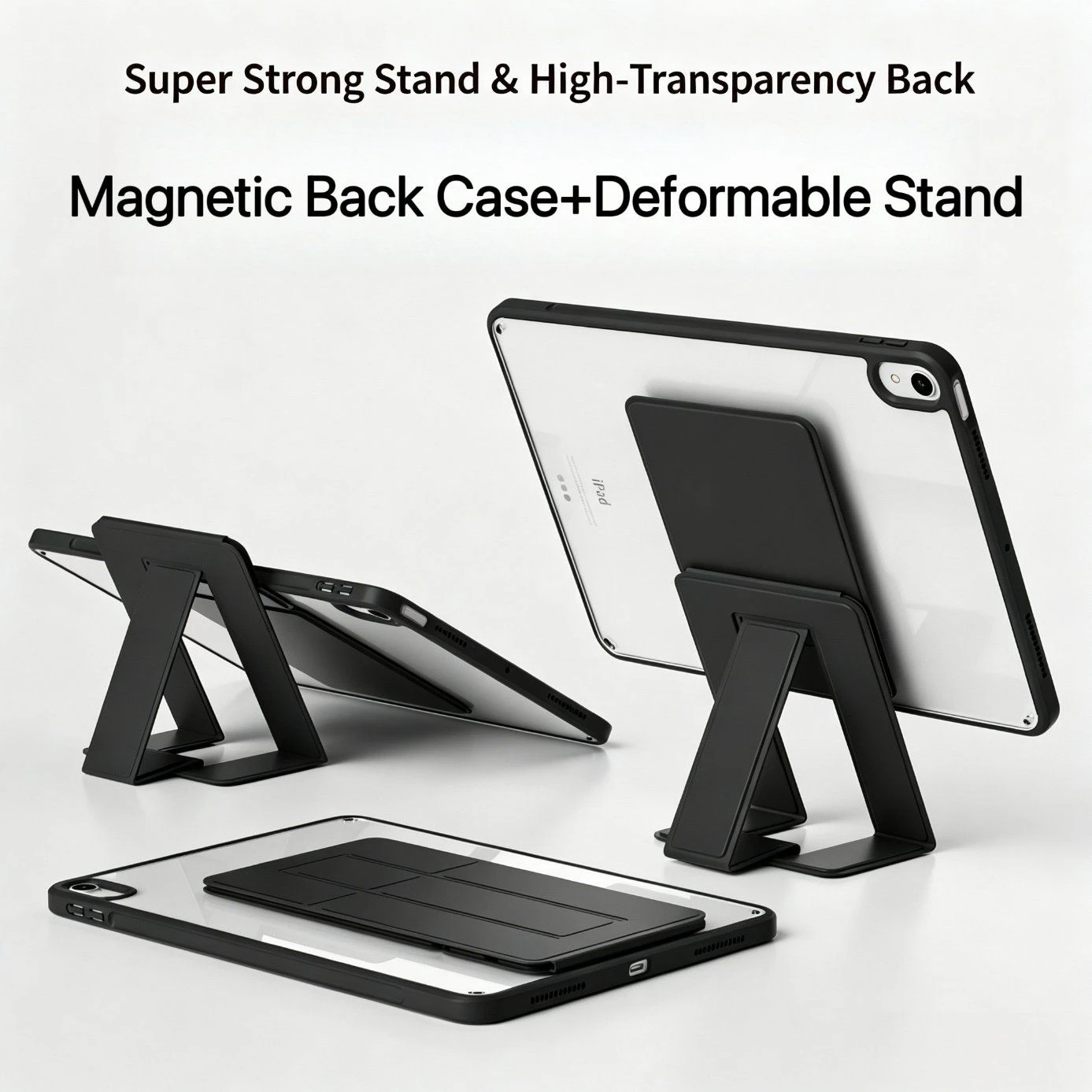 720 Rotating Transformable Magnetic Kickstand Clear Back Tablet Cover for iPad 11th Gen 10.9 Inch