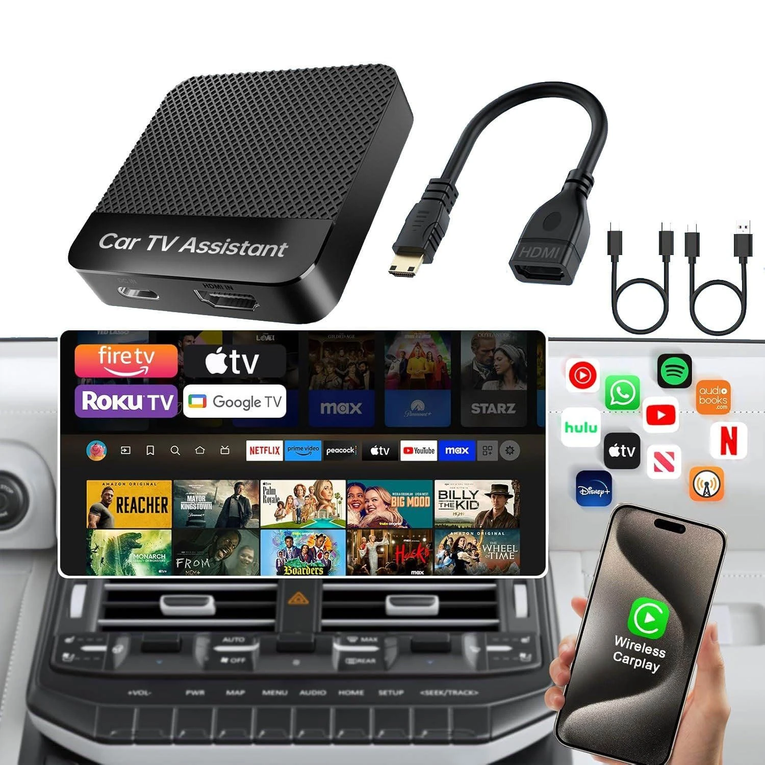 Ai Box Car TV Mate HD Wireless Carplay Adapter Dongle OEM ODM Auto Electronics with HD Output and Fire Stick Converter