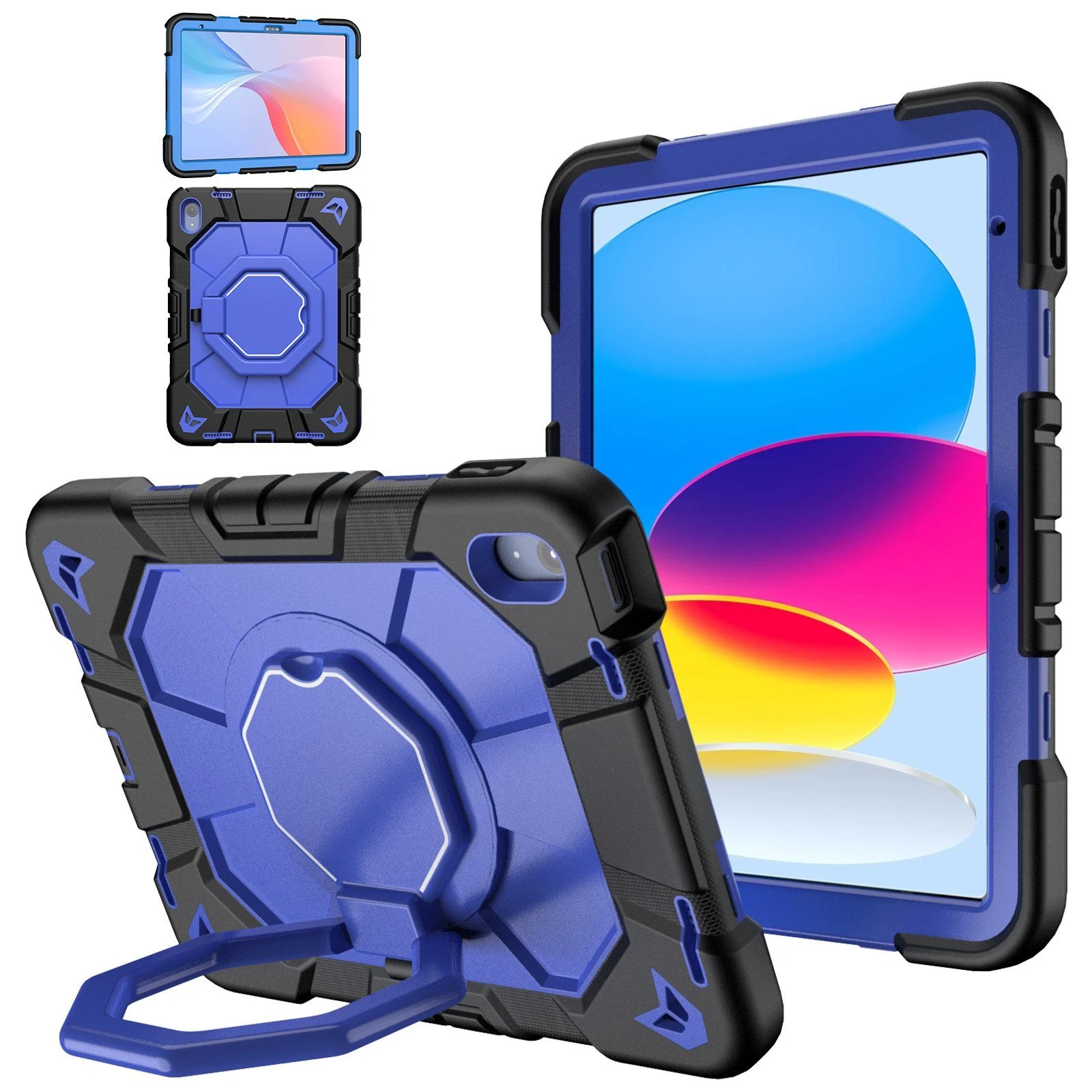 Anti-Drop Rugged Cover Builit-in Stand Soft TPU PC Bumper Case for iPad 10th