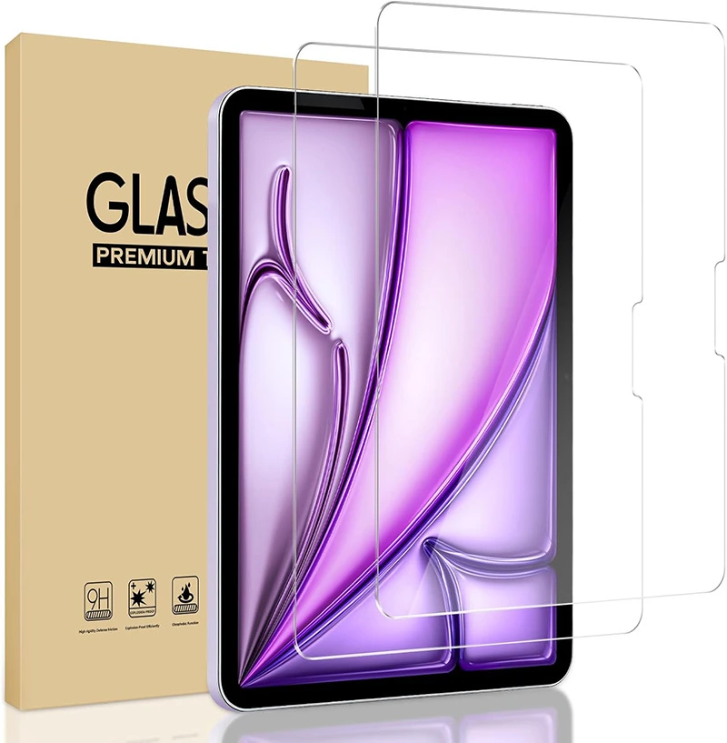 Anti-Fingerprint HD Clear Tempered Glass Screen Protector for iPad Air 13 Inch M4 2026 M3 2025 M2 2024