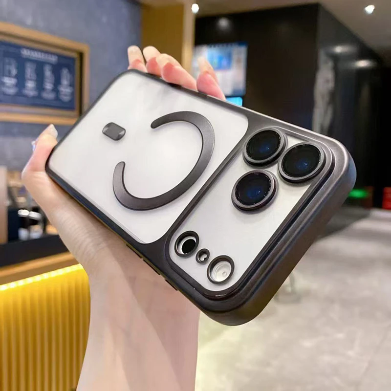 Anti-Fingerprint Translucent Plating Magsafe Magnetic Phone Case for iPhone 15 PRO Max/15 Plus