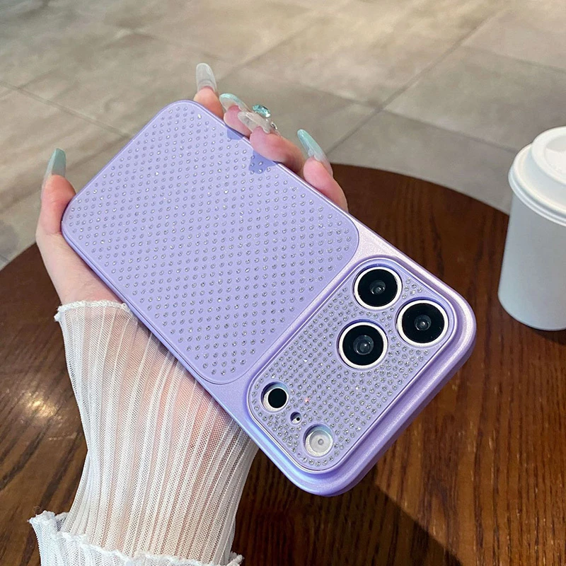 Anti-Slip Glitter Diamond Fashion Girl Cellphone Case for iPhone 14 Plus 15 Plus 16 Plus