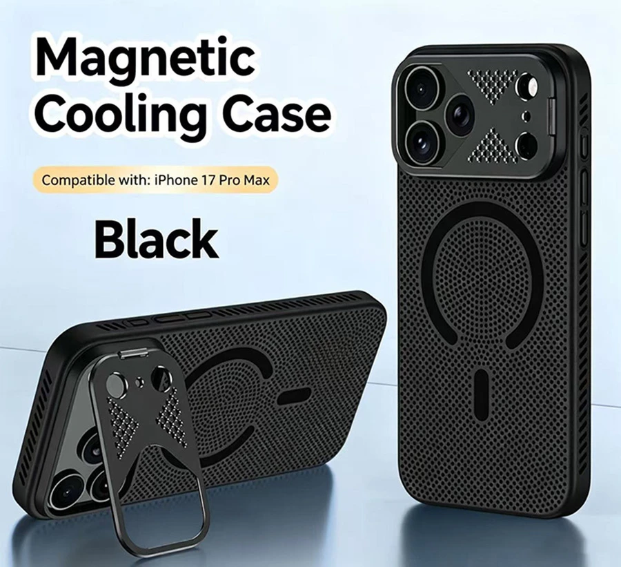 Anti-Slip Heat Dissipation Hollow Phone Case for iPhone 12 13 14 15 16 PRO Max with Magsafe Magnetic Charging