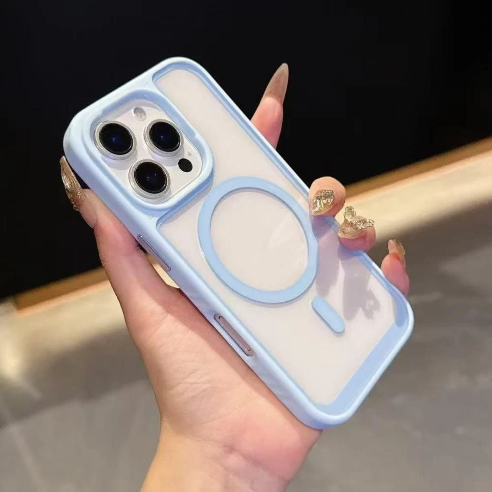 Anti-Slip Stripe Clear Back Wireless Charging Mobile Phone Case for Iphon 13 14 15 16 17 PRO Max