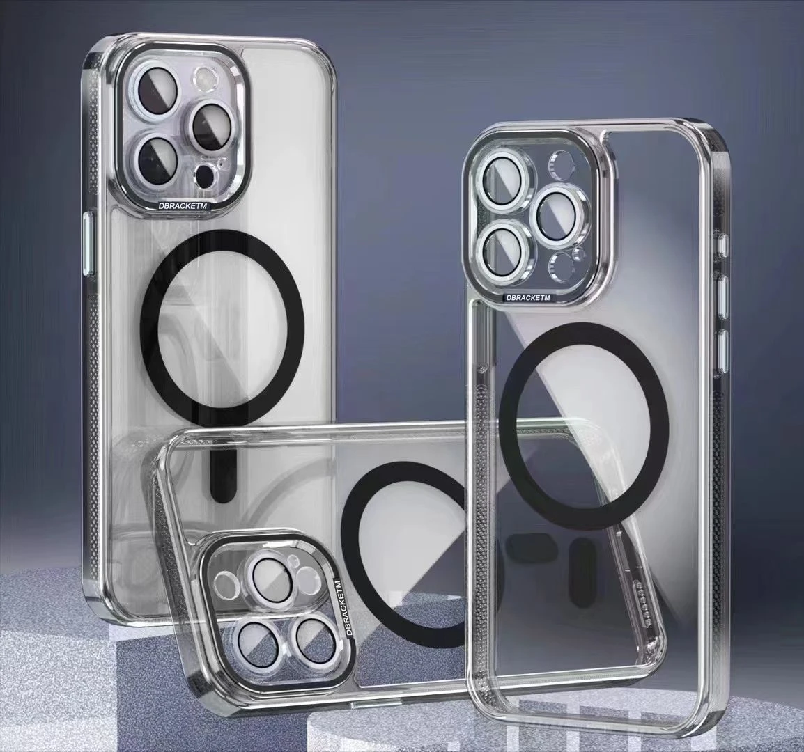 Anti-Yellow Transparent Magsafe Phone Case with Camera Lens Protector for iPhone 13 14 15