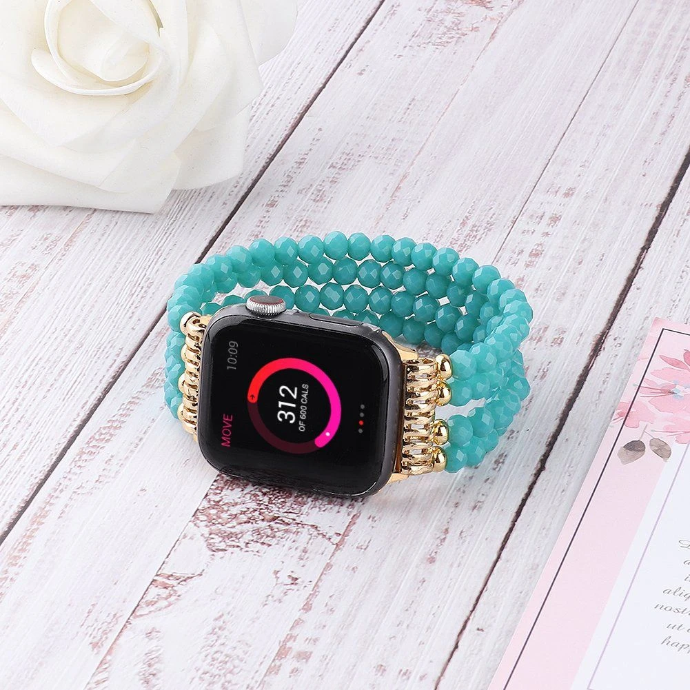 Aquamarine Fashion Jewelry Wristwatch Strap Watch Accessories Smart Watch Band for Apple Watch for iWatch All Series