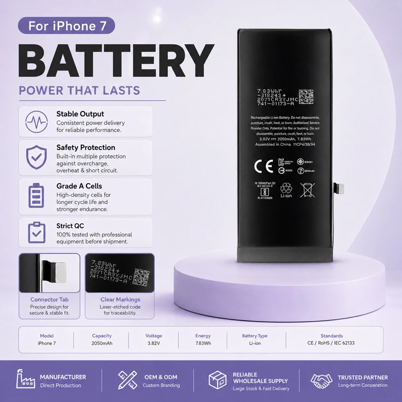 B2b Wholesale Smart Phone Battery Large Capacity Battery for iPhone 7 16 Plus X Se3