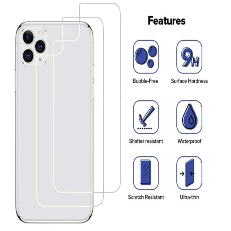 Back Tempered Glass for iPhone 11 12 13 PRO Max Se 20 Protective Glass Case on iPhone X Xs Max Rear Screen Protector Glassback Tempered Glass for iPhone 11 12