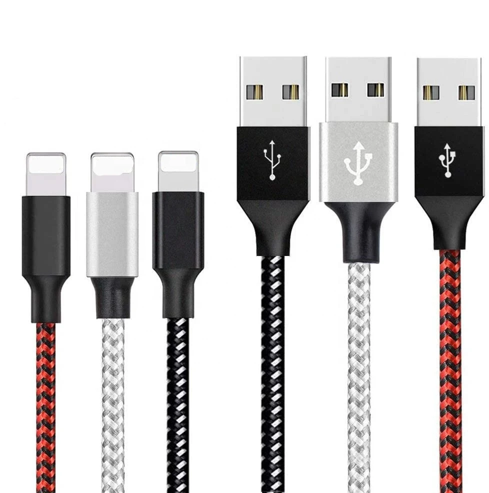 Braided Nylon 2A Fast Charging Durable USB Data Cable for iPhone 11