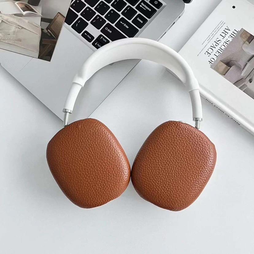 Brown Lychee Leather Fashion Airpods Max Headset Case for Apple Airpods Max