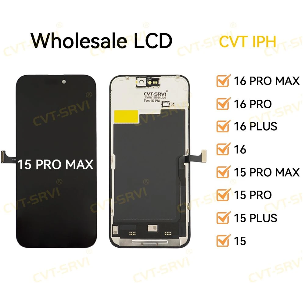 CVT HD+ FHD Display High Quality Mobile Phone LCD for iPhone 17 16 15 14 13 12 11PRO Max Modulo Para Celular