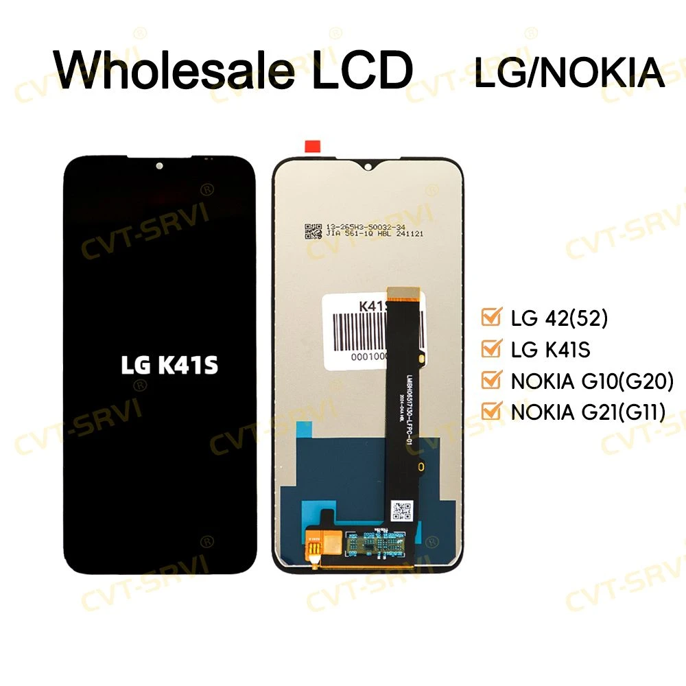 CVT Pantalla Inteligent Touch Screen Digitizer Full Assembly Replacement Mobile Phone LCD Display for LG K41s/G42/G52/Nokia G 10/G20/G 21 G11