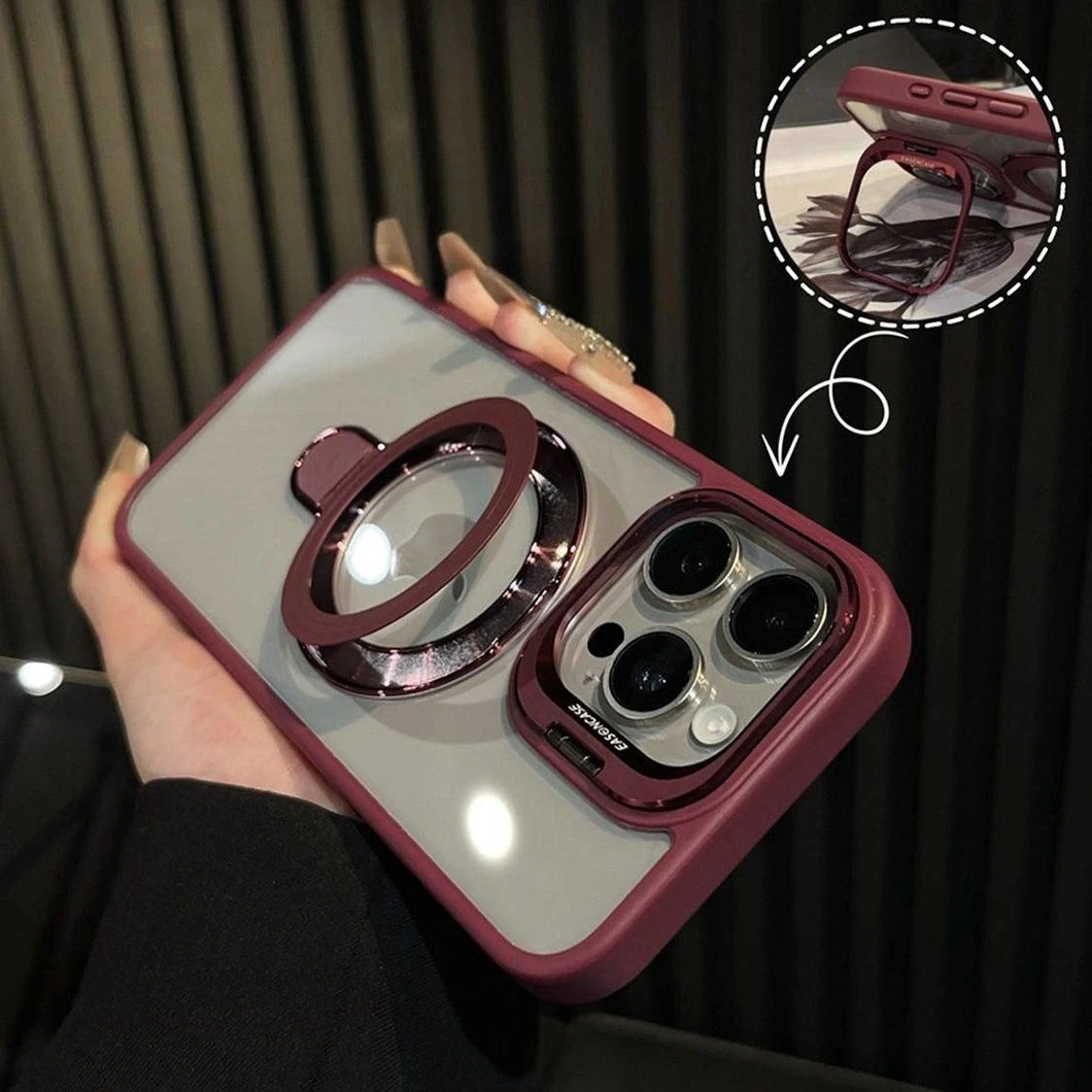 Cell Phone Accessories Magnetic Mobile Hybrid Phone Case Back Cover with Stand for I Phone