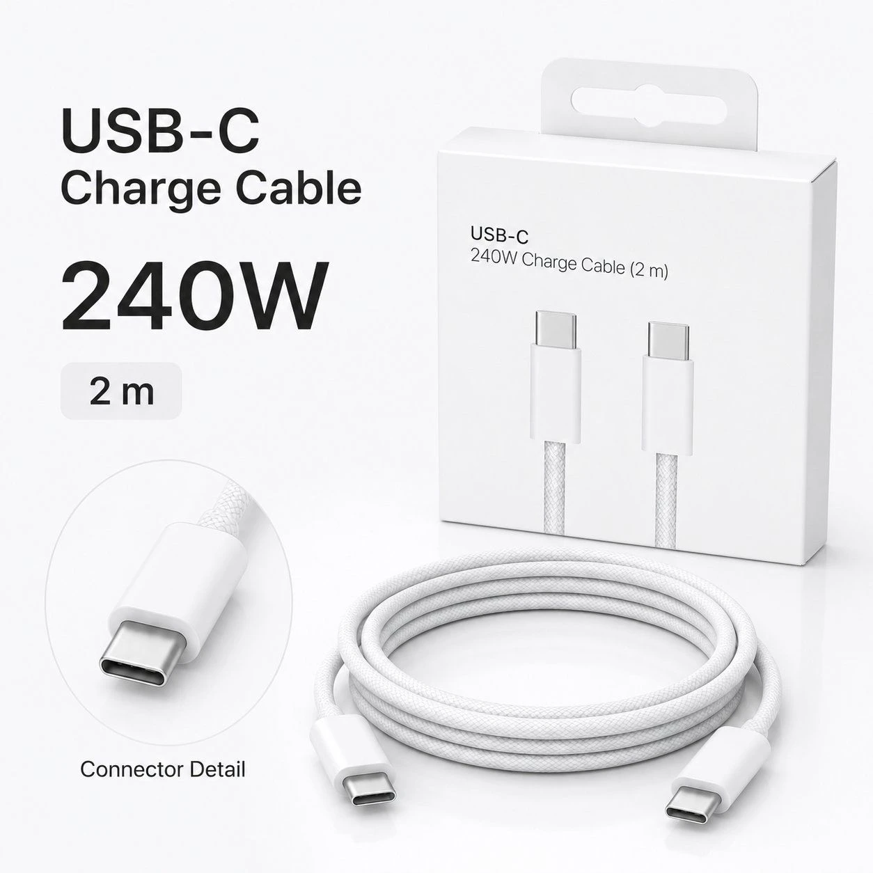 Cell Phone Accessories USB-C to USB-C 240W Cable 2m for iPhone 16 17 18 PRO Max