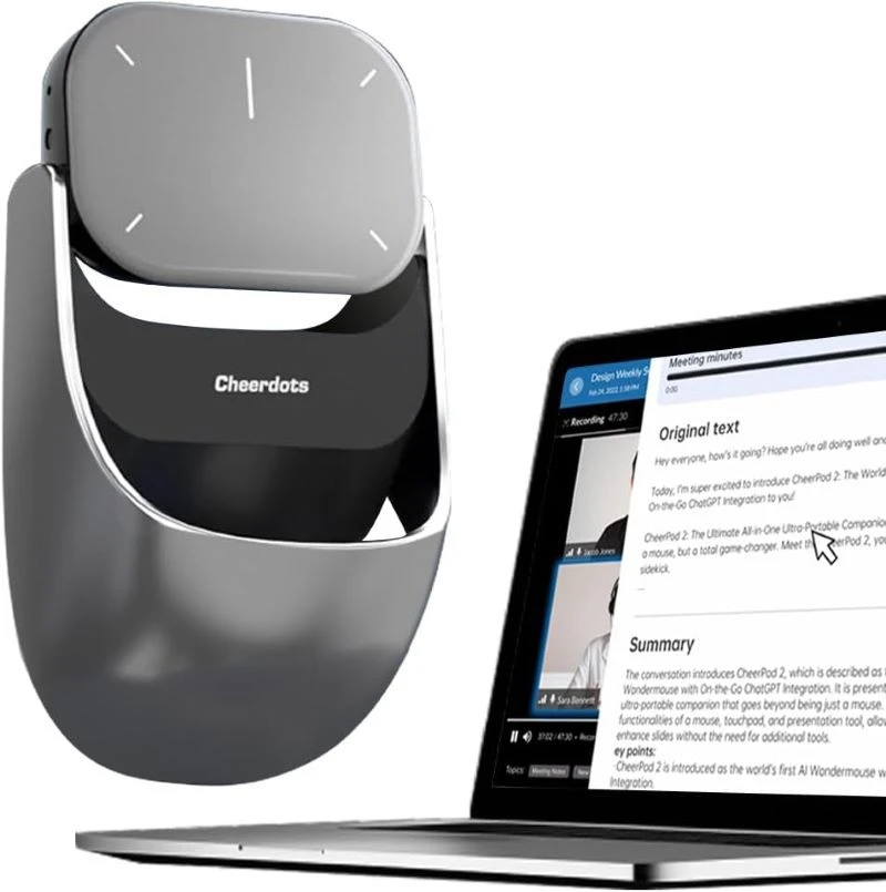 Cheerdots 2 Mouse Wireless Air Mouse with Touchpad Bluetooth Al Mouse Multi Functional Mini Mouse Gaming Mouse for Ppt Remote Presentation, Transcription
