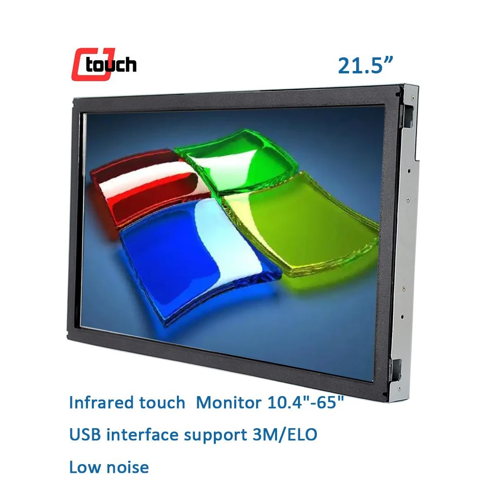 Cjtouch High Quality Tempered Glass 21.5 Inch Touch Screen Monitor with Infrared Touch Screen Technology Waterproof Vandal Proof