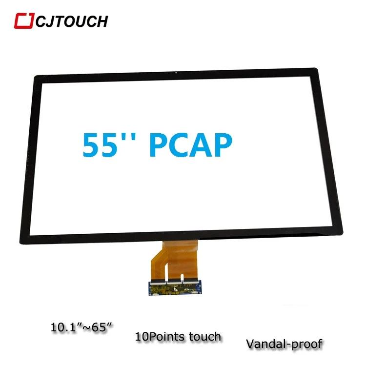 Cjtouch USB Touchscreen Capacitive 55″ Education Adverting Signage Pcap LCD Touch Panel Overlay Kit Digital Screen Tempered Glass Multitouch