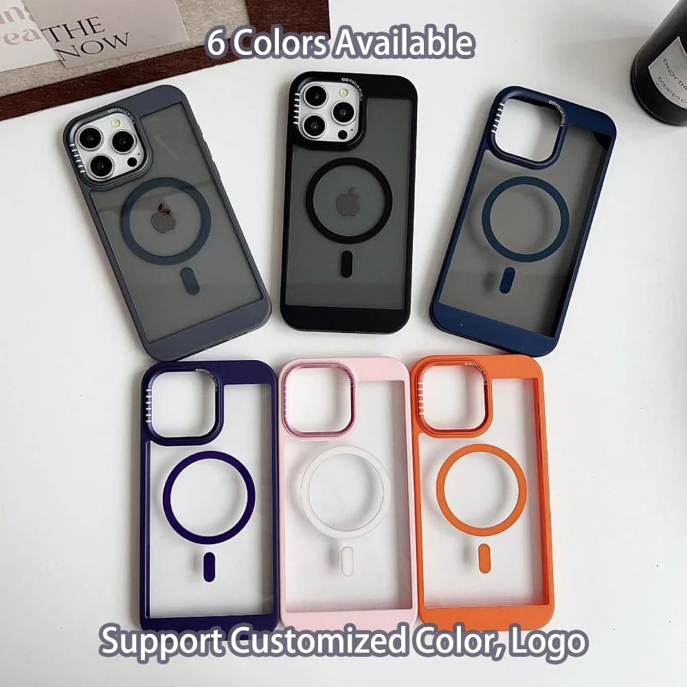 Clear Back Wireless Charging Phone Cover Ipone Case for Iphon 13 14 15 16 17 PRO Max