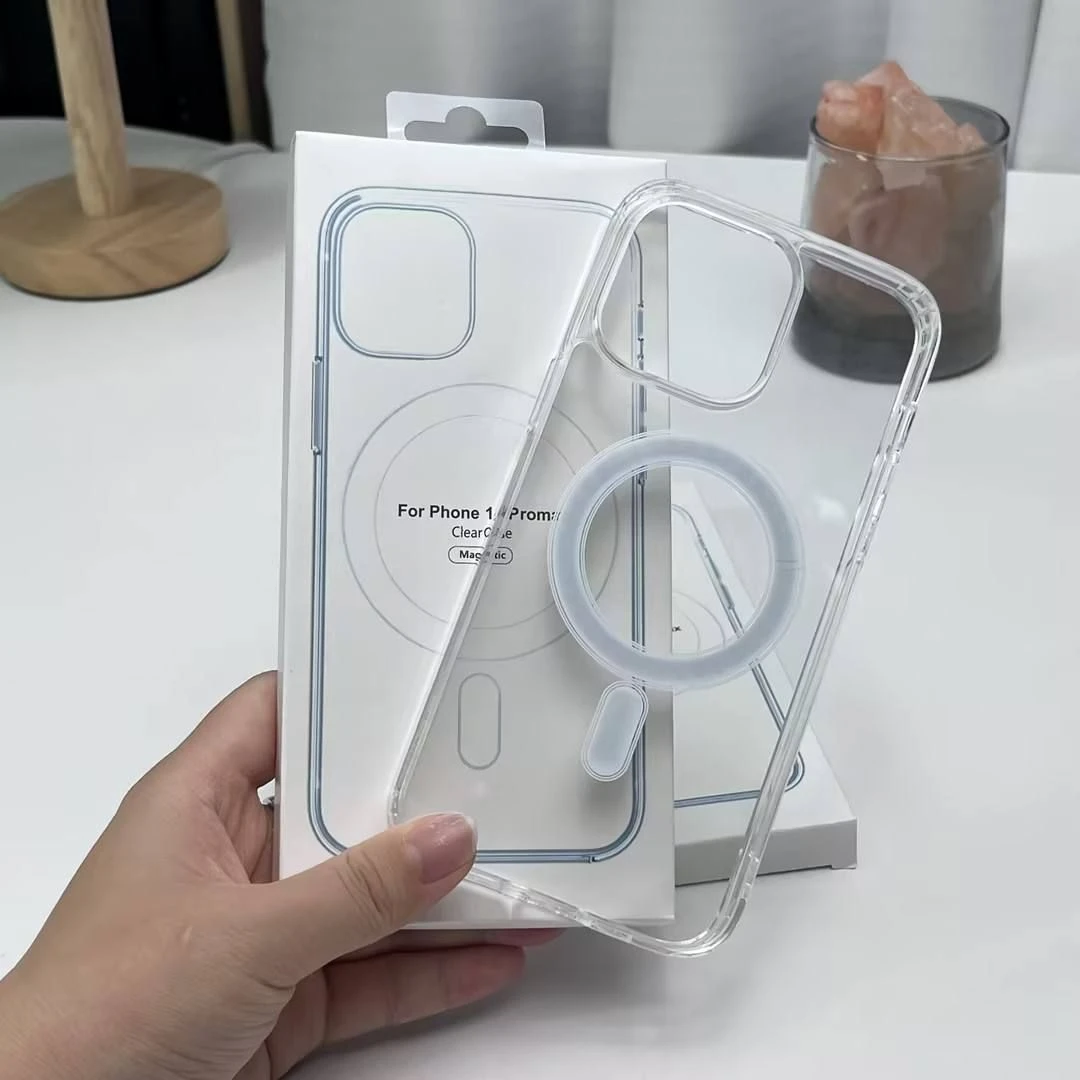 Clear Magnetic Case for iPhone 18 17 16 PRO Max 15 14 PRO Max Transparent Shockproof Phone Case Wireless Charging Cover