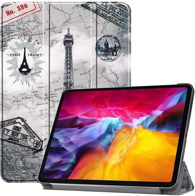 Color Drawing Fold Stand Premium Shockproof Tablet Leather Case for iPad PRO 11 Inch 2021 3th Generation