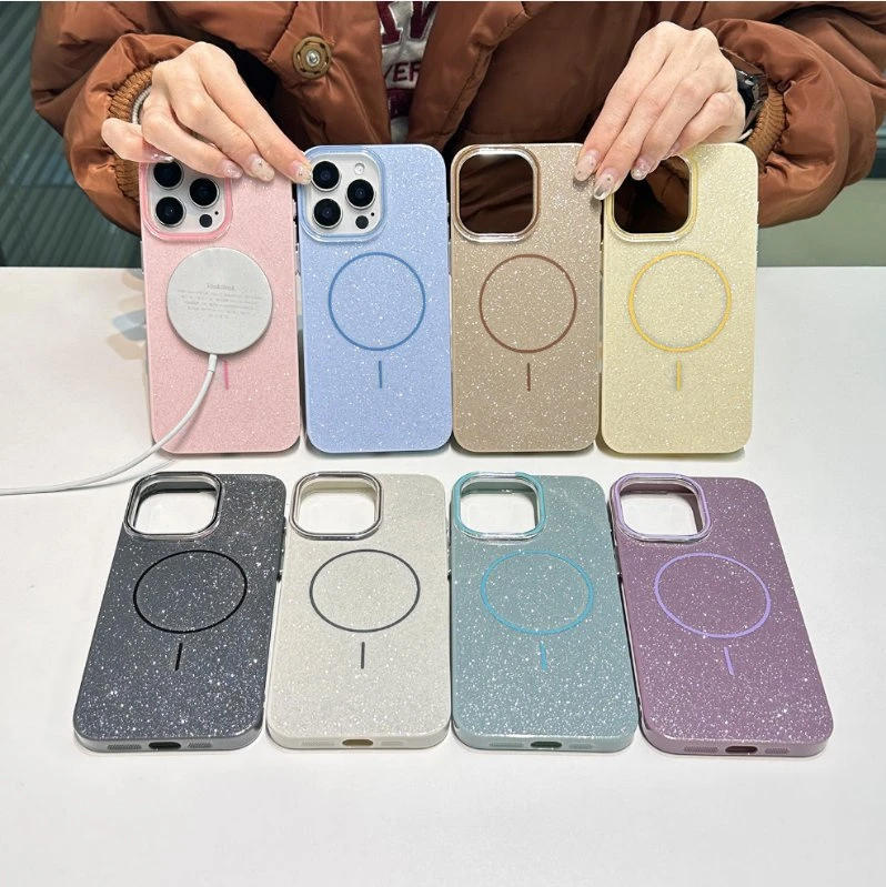 Colorful Glitter Shinning Magnetic Charging Phone Case for iPhone 17 16 Trending Phone Cover