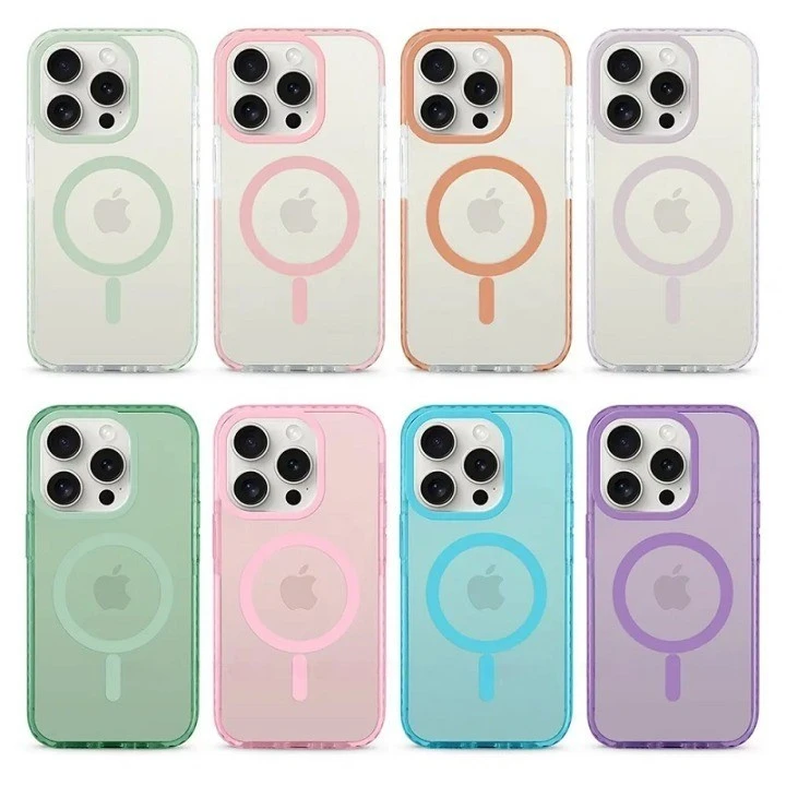 Custom Logo Camera Ring Soft TPU TPE Impact Bumper Phone Case for iPhone 15 14 PRO Max Mag Safe Fast Charging Mobile Phone Cover