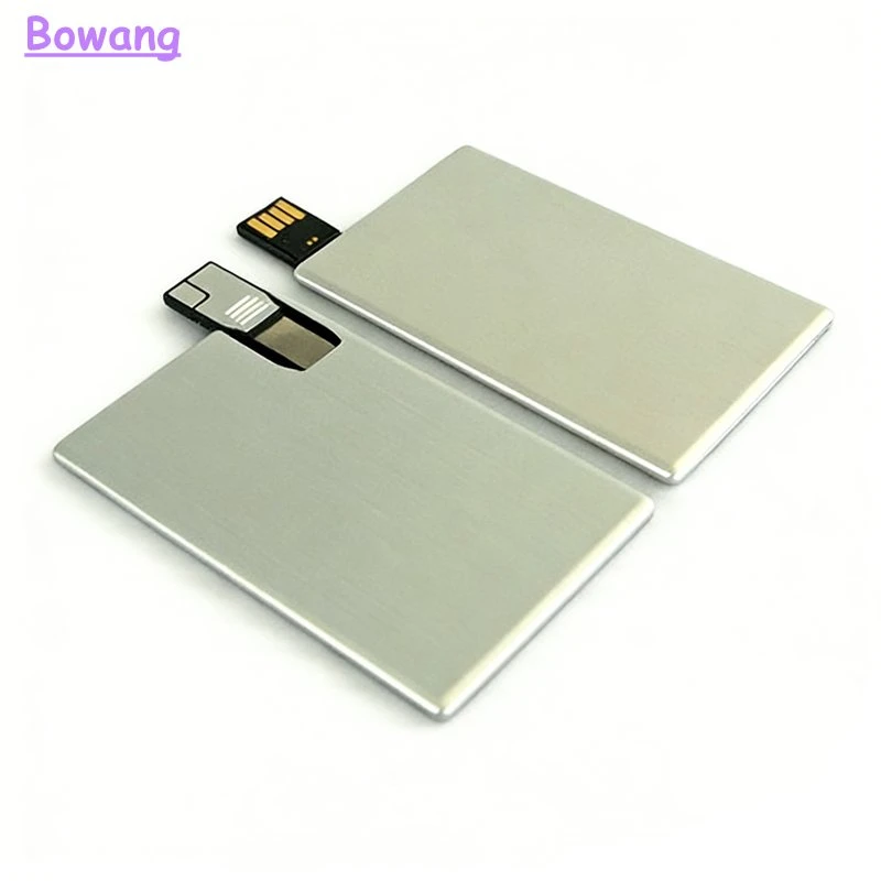 Custom Logo Metal Card USB Flash Drive Memory Stick 1GB-512GB