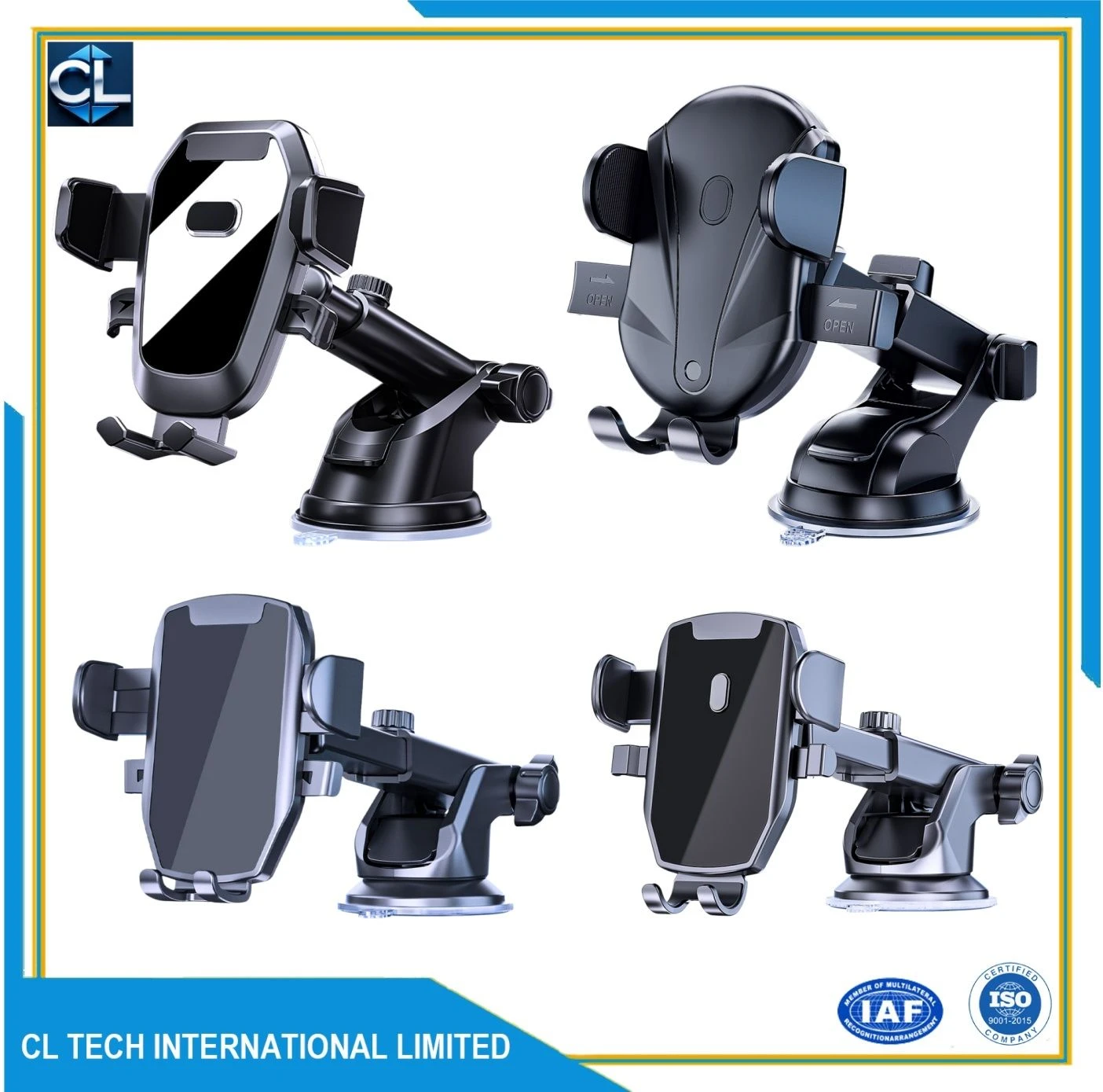 Customizable Long Arm Car Phone Holder, Strong Suction Cup Windshield Dashboard Holder, 360 Degree Swivel Stable Navigation Holder for Wholesale Importers