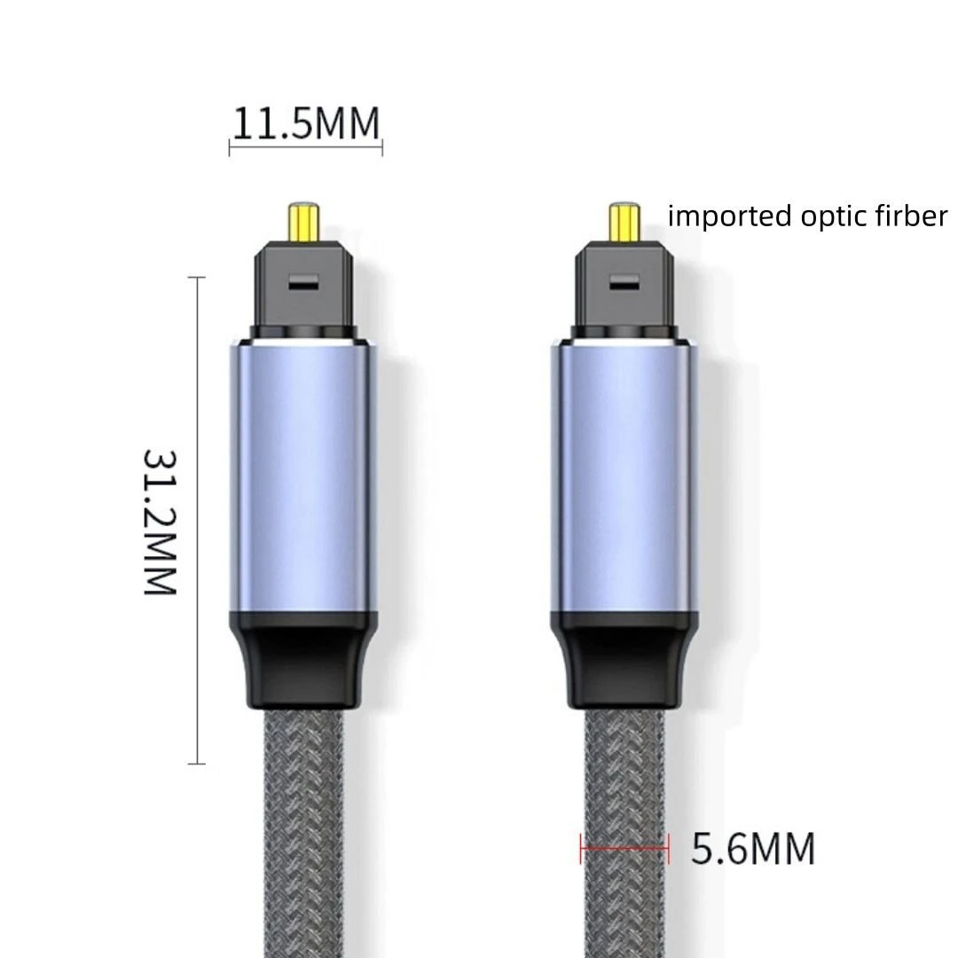 Customized Co-0201 Digital Toslink Audio Cable Bare Copper Optical Fiber with Gold Plating Toslink Toslink Plug RoHS Compliant