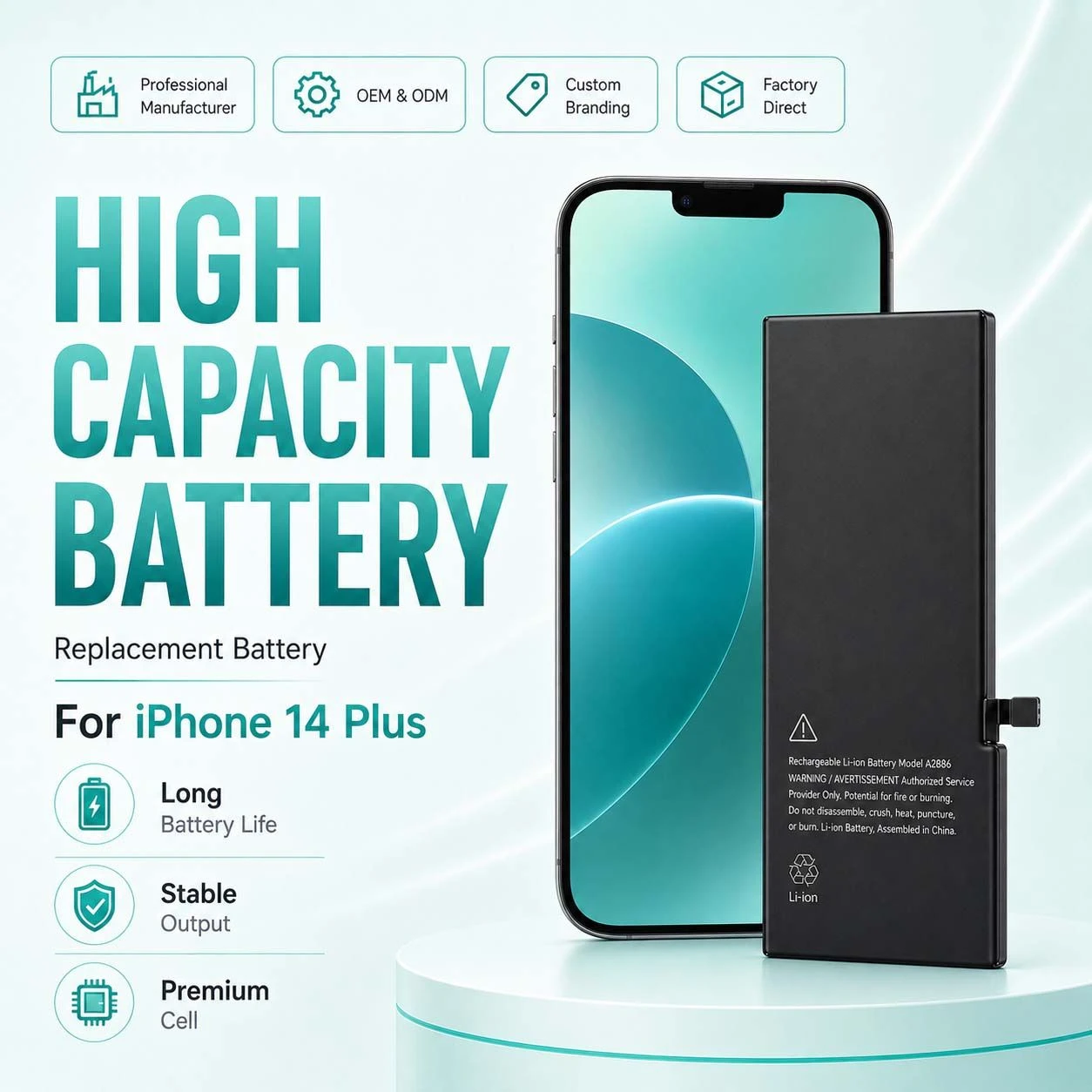 Customized High Capacity iPhone Battery Pack for Various iPhone Models