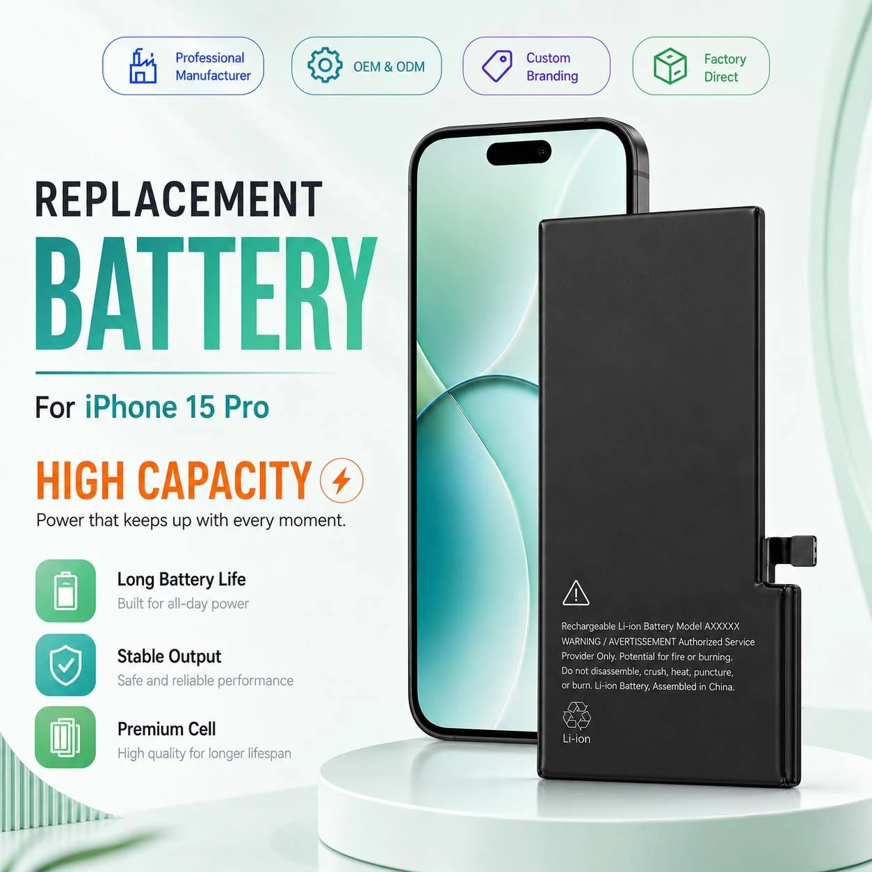 Customized High Density iPhone Battery Pack for iPhone Models