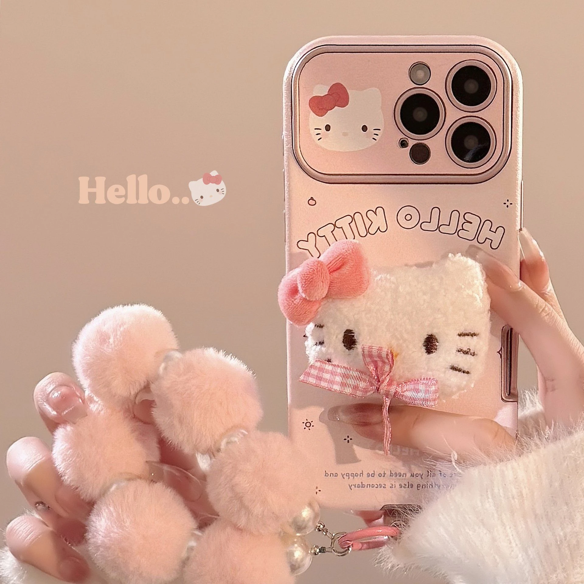 Cute Pink Bow Cat Phone Case for Apple 036