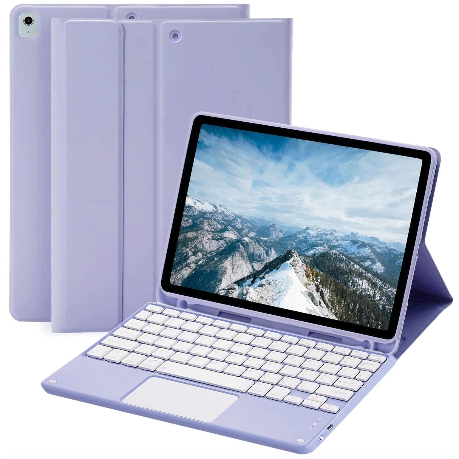 Detachable Bluetooth Touch Keyboard for iPad 10.2 (2021) / (2020) / (2019) / PRO 10.5-Inch (2017) / Air 10.5 Inch (2019) -Purple